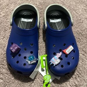Fortnite crocs!!  Men’s size 7. Women’s 9 One of a kind. NWT